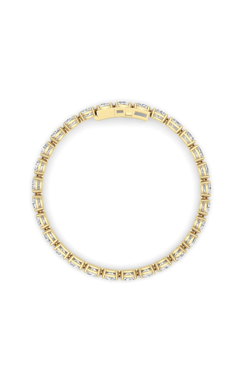 12Cttw Oval Shaped Lab Grown Diamond (F/VS) Tennis Bracelet in 14K Gold
