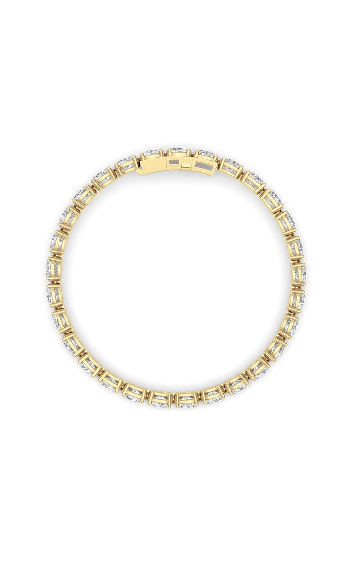 12Cttw Oval Shaped Lab Grown Diamond (F/VS) Tennis Bracelet in 14K Gold