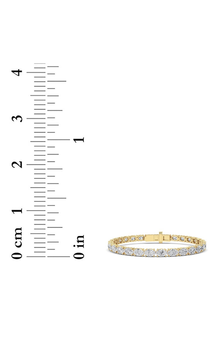 12Cttw Oval Shaped Lab Grown Diamond (F/VS) Tennis Bracelet in 14K Gold