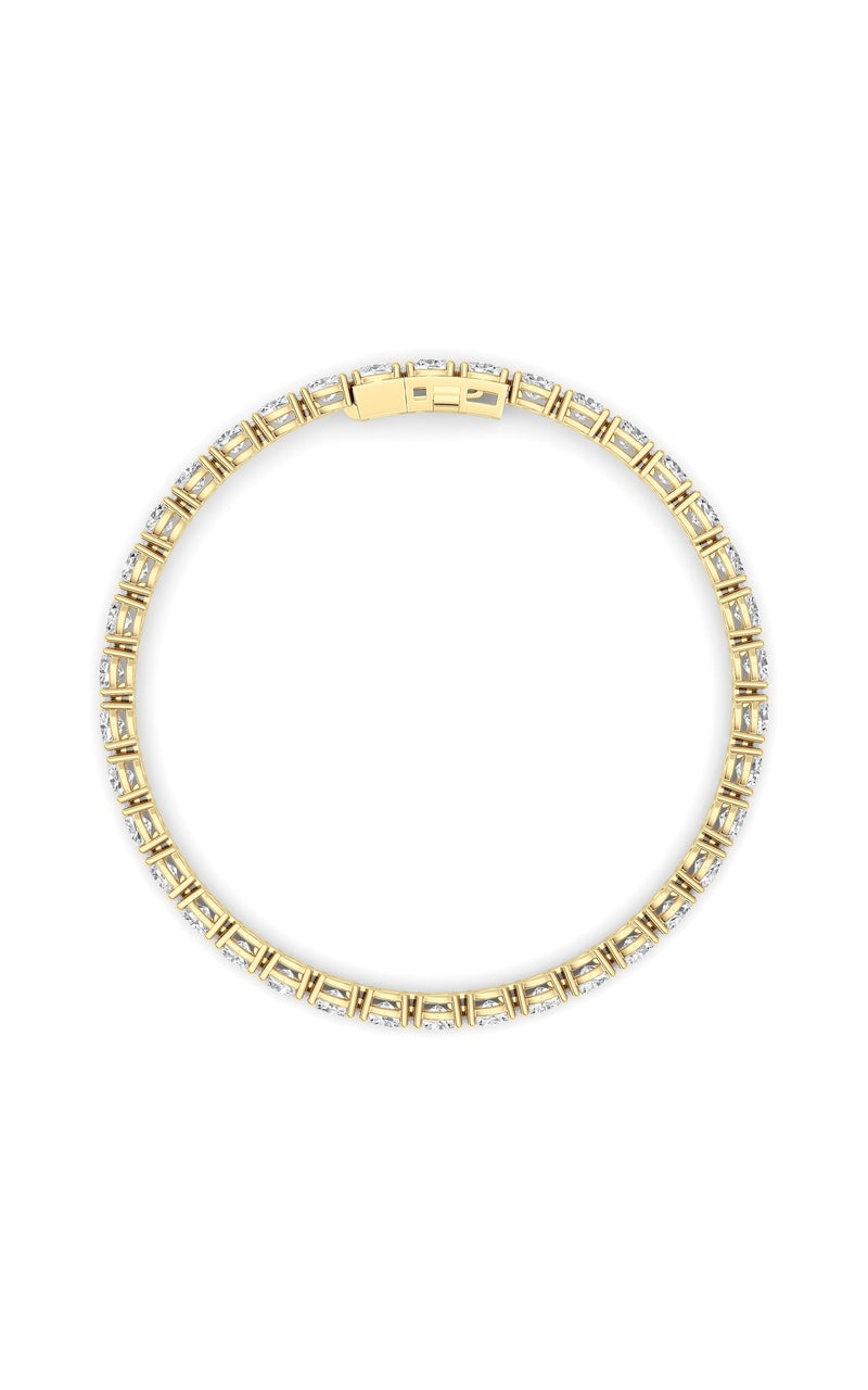 7Cttw Oval Shaped Lab Grown Diamond (F/VS) Tennis Bracelet in 14K Gold