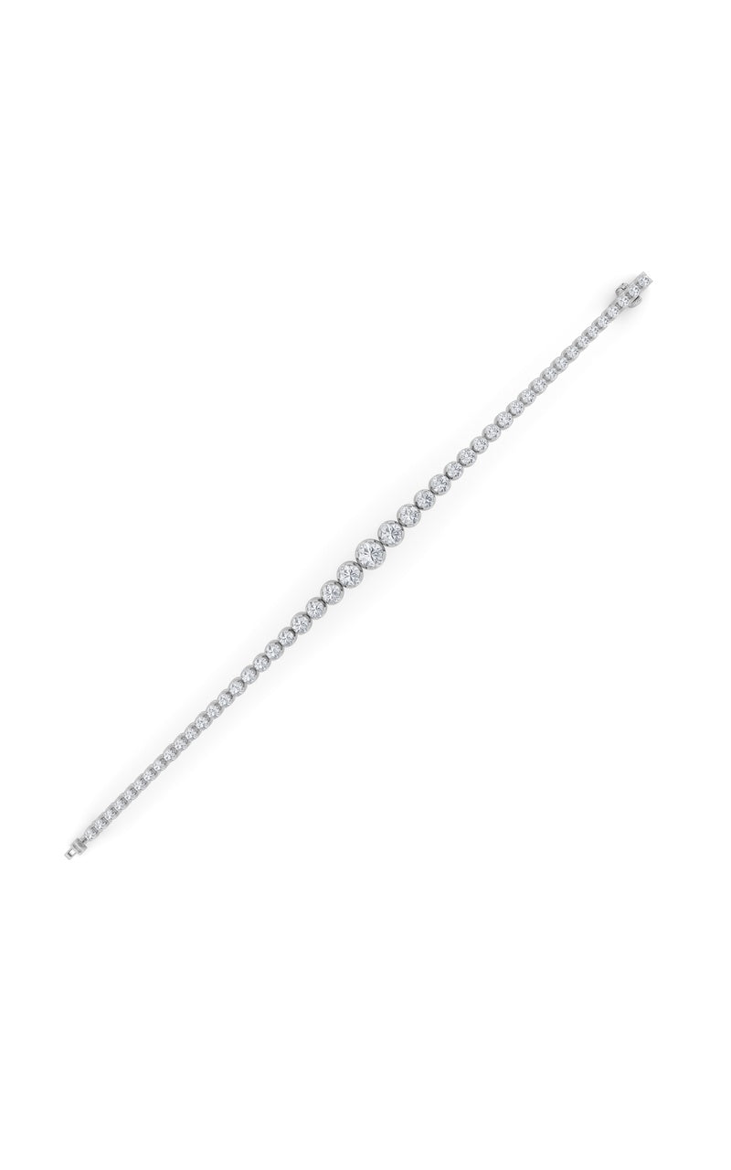 5Cttw Round Shaped Lab Grown Diamond (F/VS) Graduating Tennis Bracelet in 14K Gold