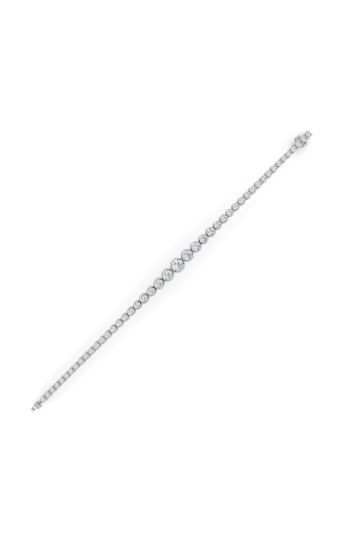 5Cttw Round Shaped Lab Grown Diamond (F/VS) Graduating Tennis Bracelet in 14K Gold