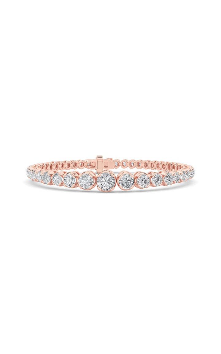 5Cttw Round Shaped Lab Grown Diamond (F/VS) Graduating Tennis Bracelet in 14K Gold