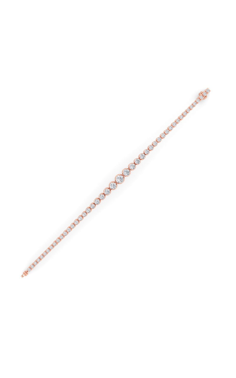 5Cttw Round Shaped Lab Grown Diamond (F/VS) Graduating Tennis Bracelet in 14K Gold