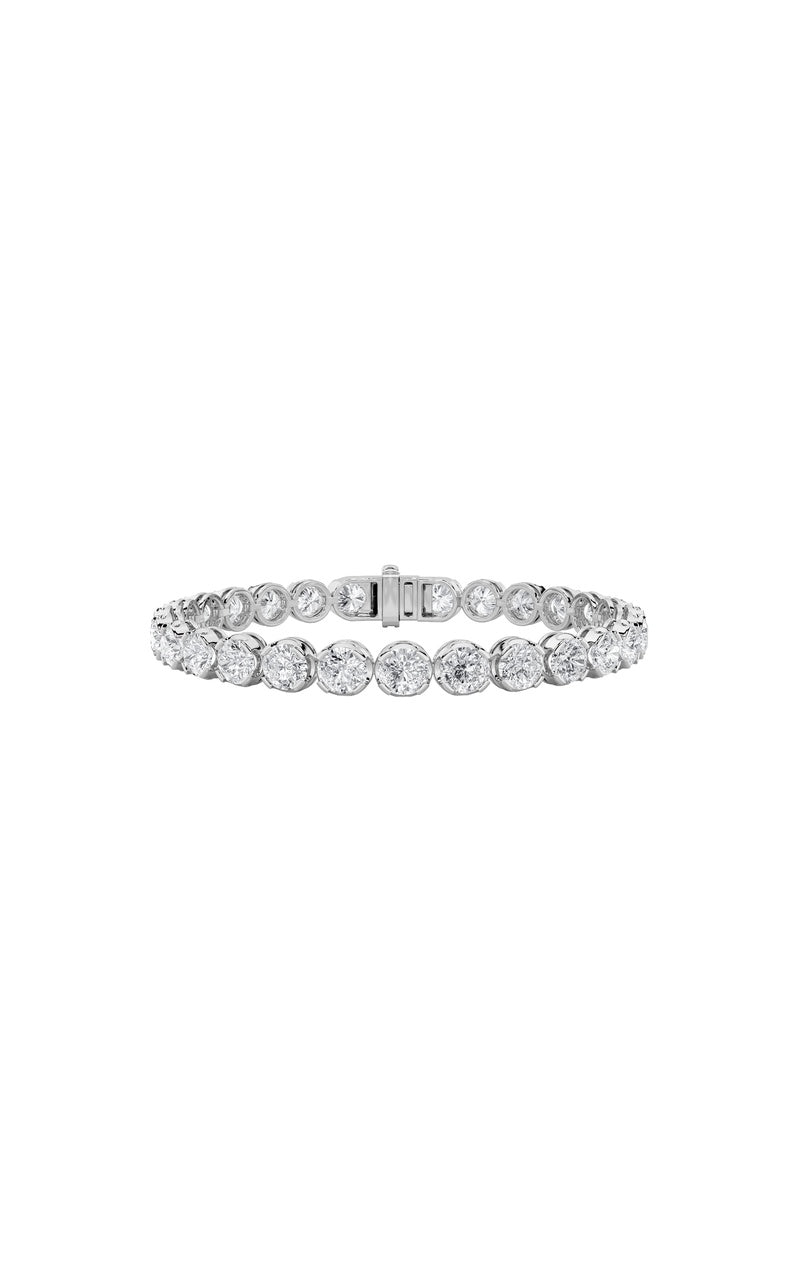 15Cttw Round Shaped Lab Grown Diamond (F/VS) Bracelet in 14K Gold