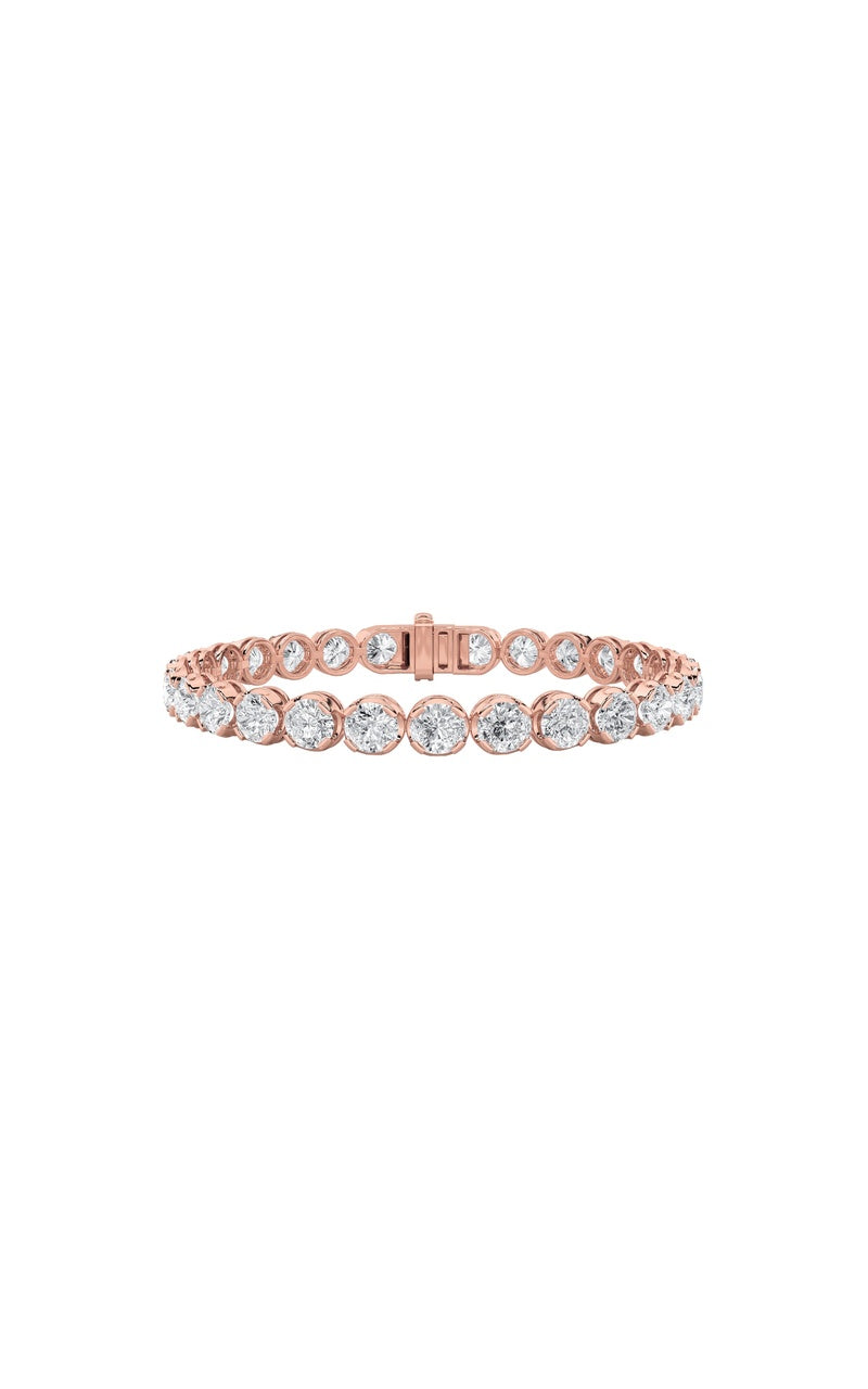 7CTW Round Shaped Lab Grown Diamond (F/VS)  Bracelet in 14K Gold