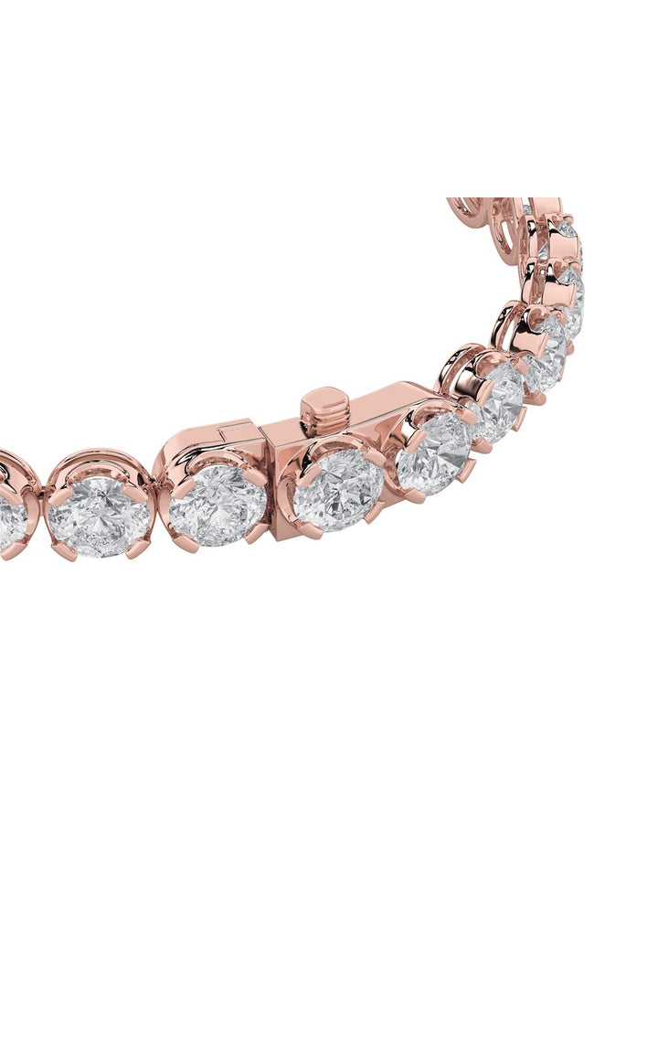7CTW Round Shaped Lab Grown Diamond (F/VS)  Bracelet in 14K Gold