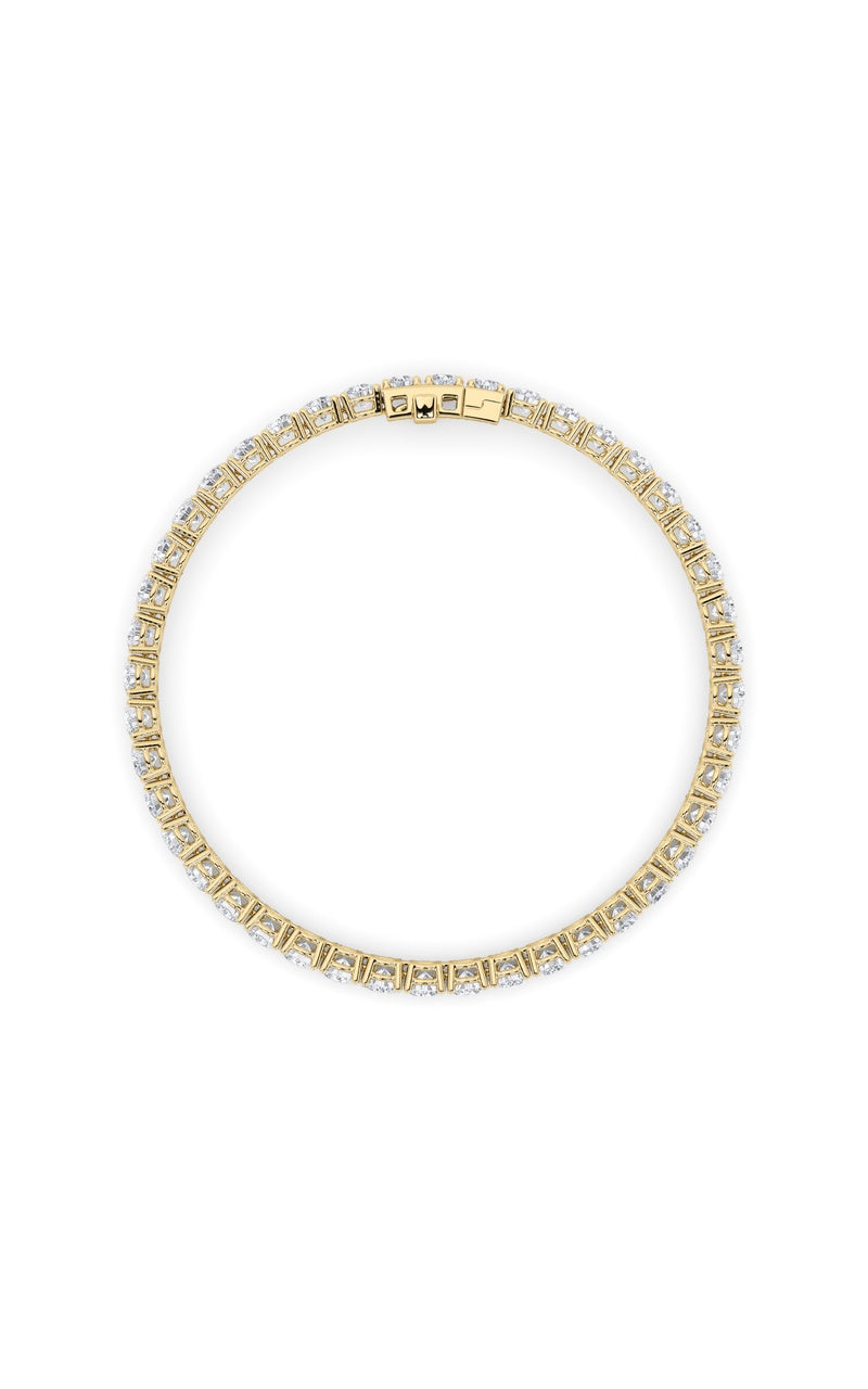 9Cttw Round Shaped Lab Grown Diamond (F/VS) Tennis Bracelet in 14K Gold