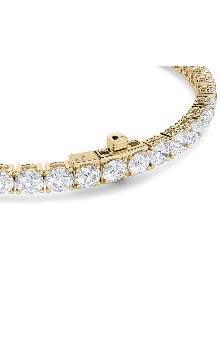 9Cttw Round Shaped Lab Grown Diamond (F/VS) Tennis Bracelet in 14K Gold