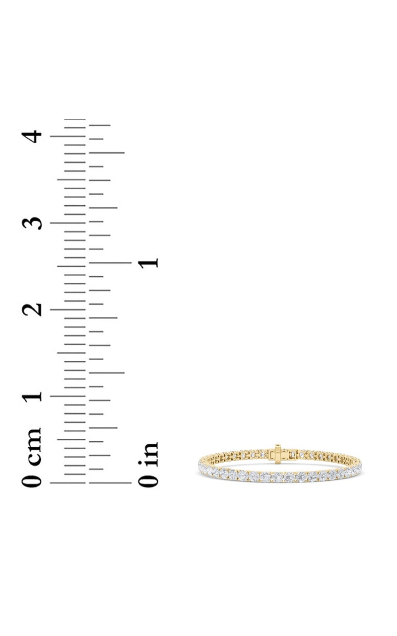 9Cttw Round Shaped Lab Grown Diamond (F/VS) Tennis Bracelet in 14K Gold