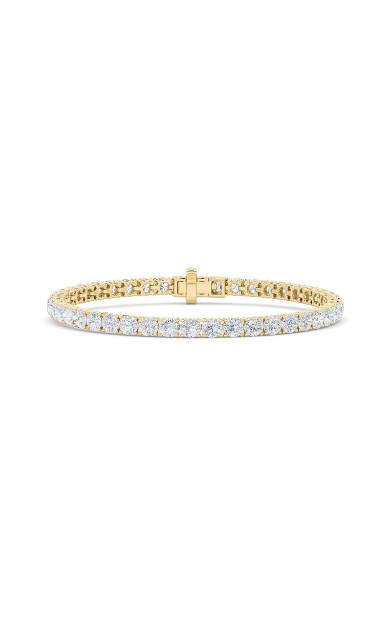 9.5Cttw Round Shaped Lab Grown Diamond (F/VS) Bracelet in 14K Gold
