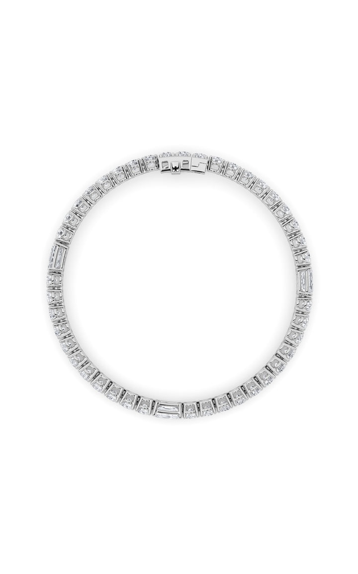 10Cttw Emerald Shaped Lab Grown Diamond (F/VS) East West Station Bracelet in 14K Gold