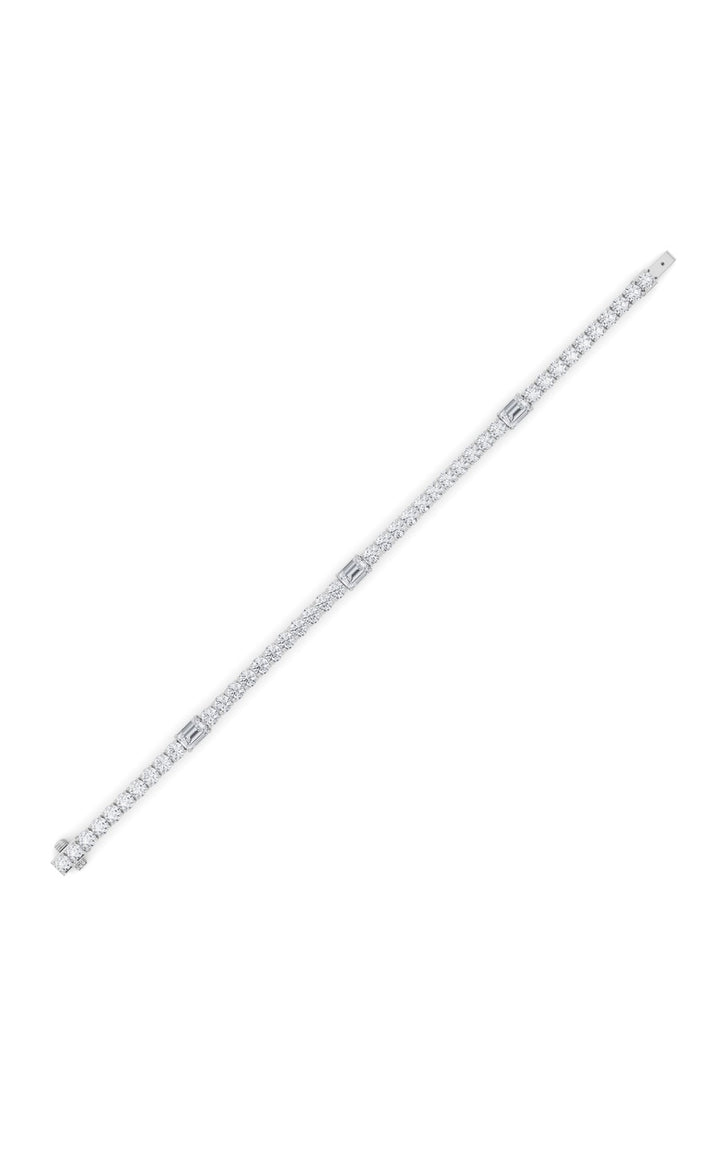 10Cttw Emerald Shaped Lab Grown Diamond (F/VS) East West Station Bracelet in 14K Gold