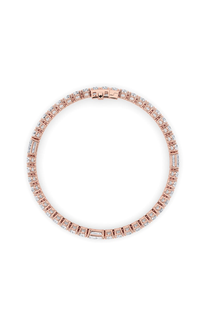 10Cttw Emerald Shaped Lab Grown Diamond (F/VS) East West Station Bracelet in 14K Gold