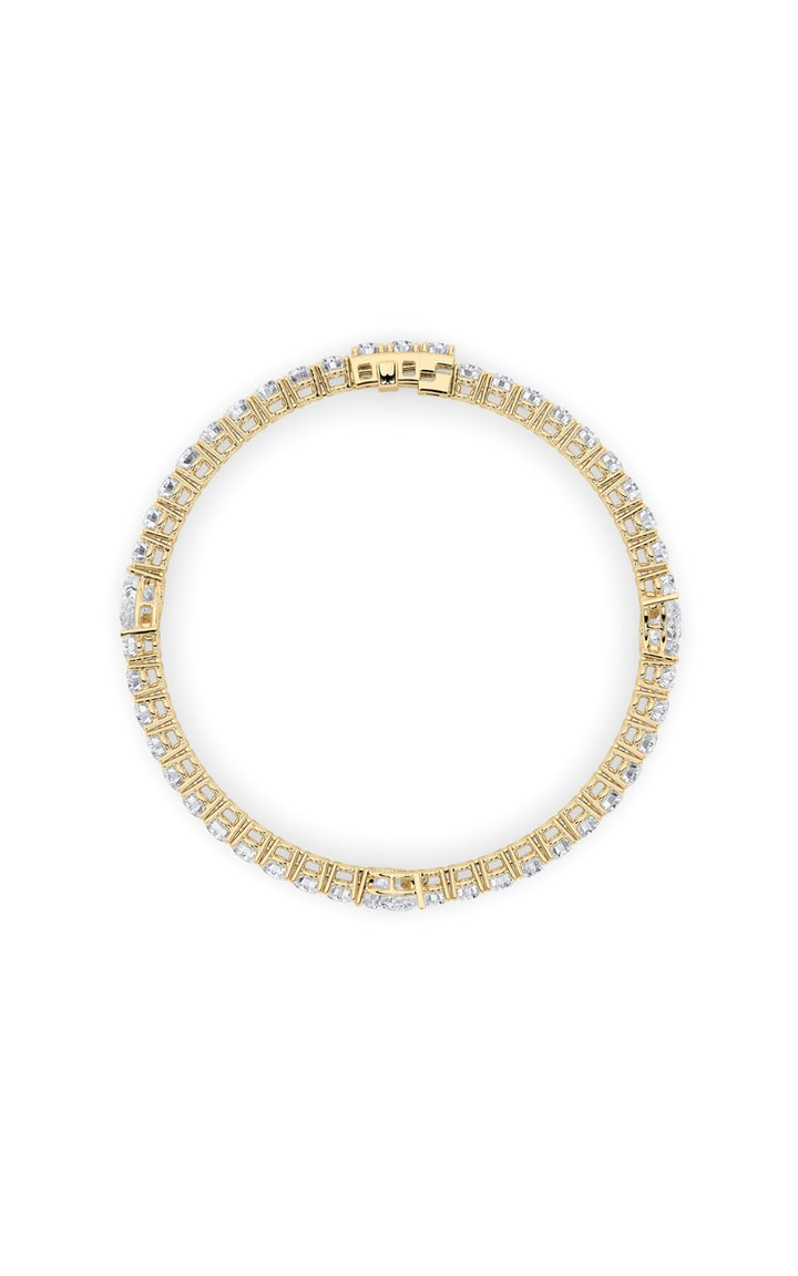 10Cttw Pear Shaped Lab Grown Diamond (F/VS) East West Station Bracelet in 14K Gold