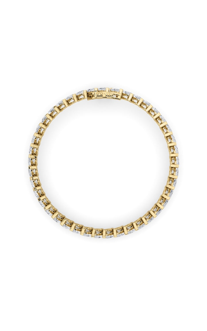 16.5Cttw Marquise Shaped Lab Grown Diamond (F/VS)Angled Line Bracelet in 14K Gold