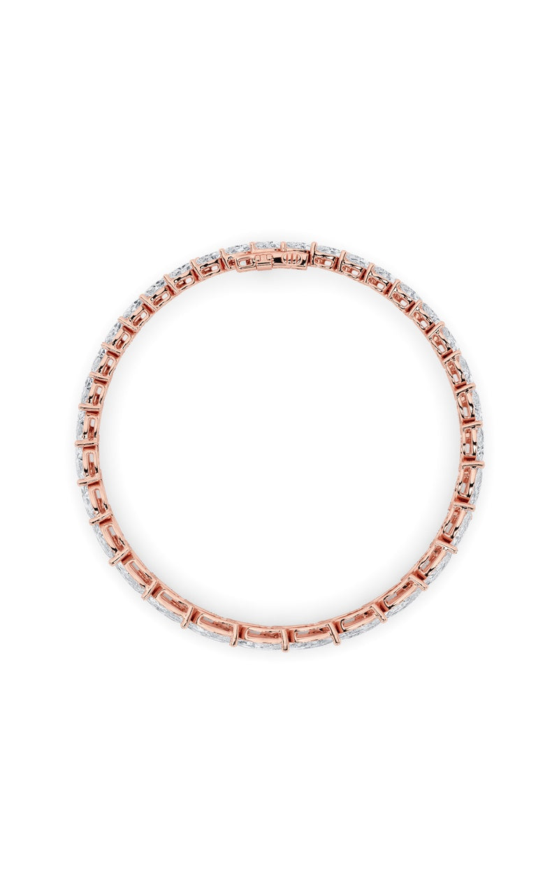 13.5Cttw Marquise Shaped Lab Grown Diamond (F/VS) Bracelet in 14K Gold