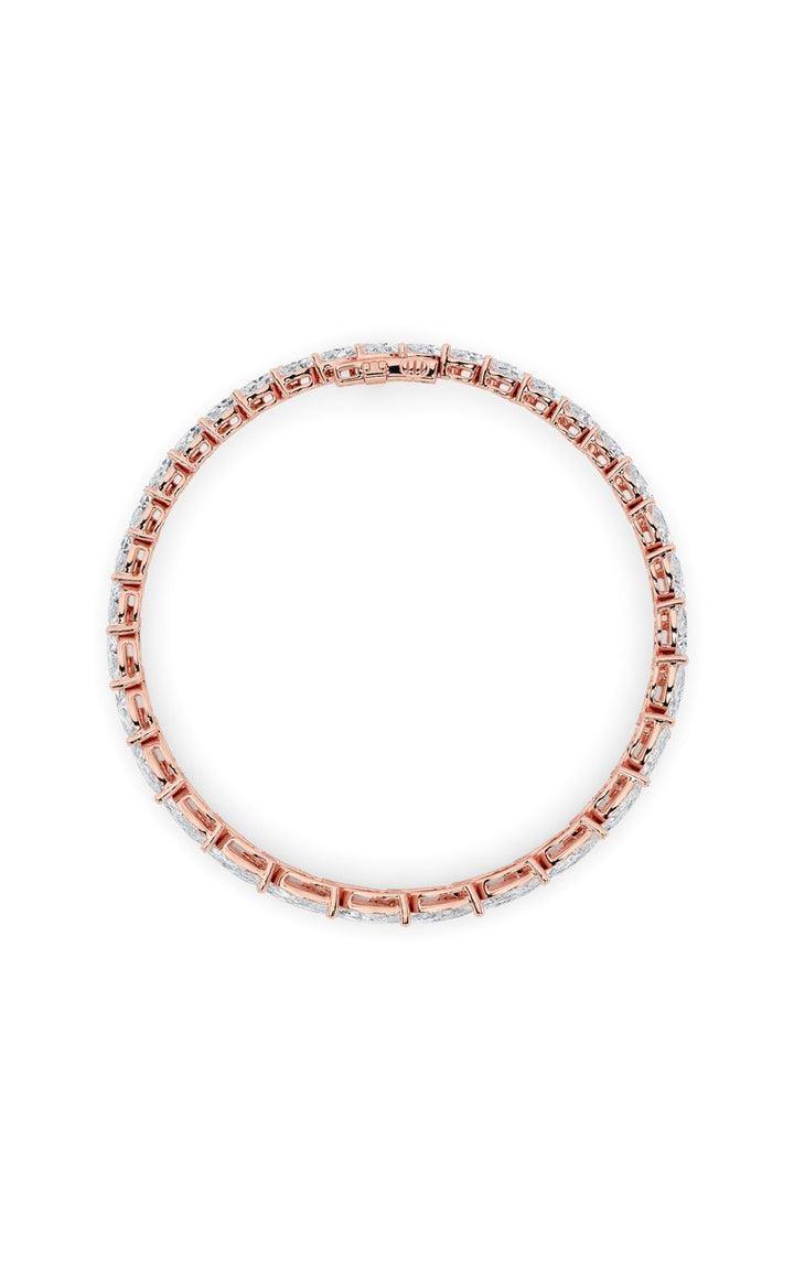 13.5Cttw Marquise Shaped Lab Grown Diamond (F/VS) Bracelet in 14K Gold
