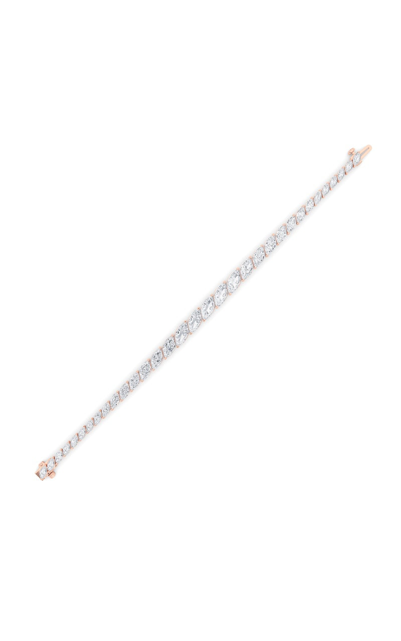 13.5Cttw Marquise Shaped Lab Grown Diamond (F/VS) Bracelet in 14K Gold