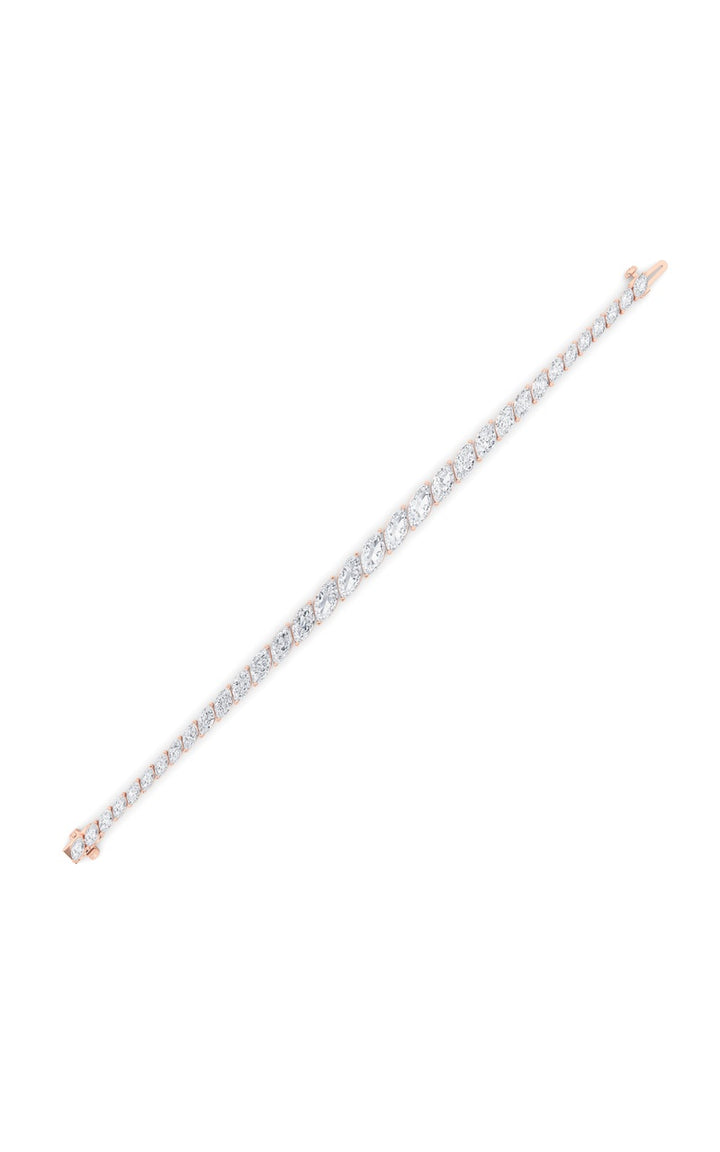 13.5CTW Marquise Shaped Lab Grown Diamond (F/VS) Bracelet in 14K Gold