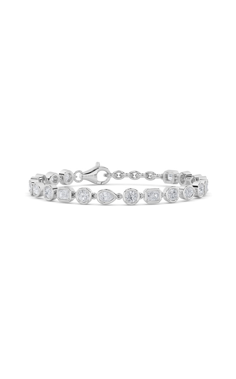 4Cttw Mix Shaped Lab Grown Diamond (G/VS) Bracelet in 14K Gold