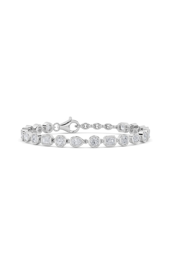 4Cttw Mix Shaped Lab Grown Diamond (G/VS) Bracelet in 14K Gold