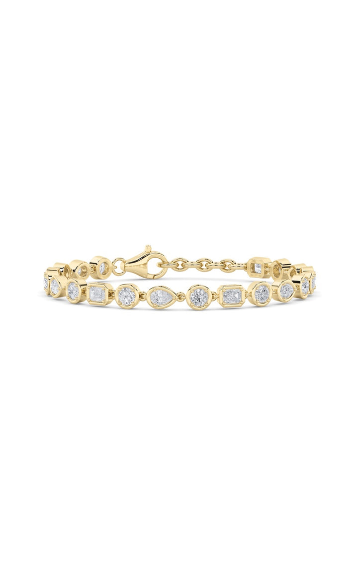 4Cttw Mix Shaped Lab Grown Diamond (G/VS) Bracelet in 14K Gold