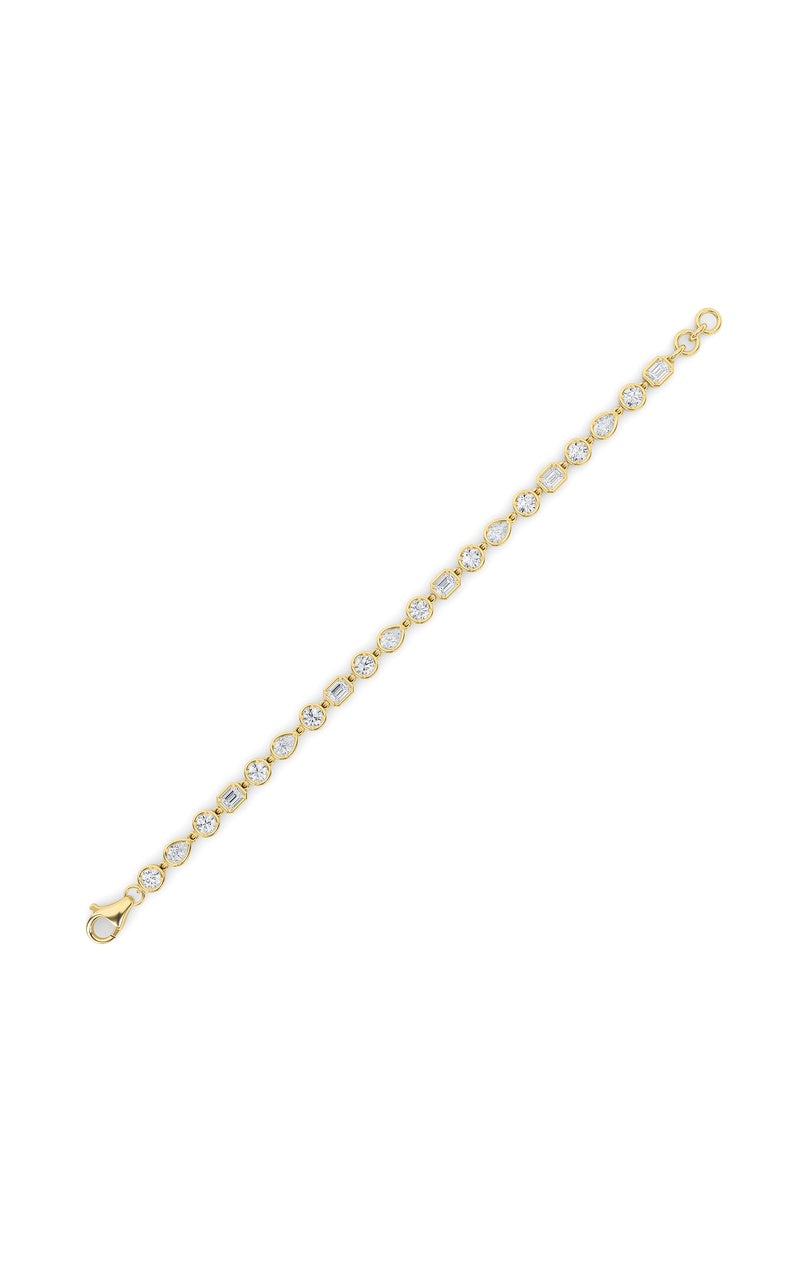 4Cttw Mix Shaped Lab Grown Diamond (G/VS) Bracelet in 14K Gold
