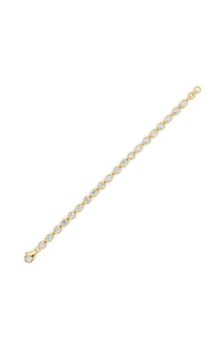 4Cttw Mix Shaped Lab Grown Diamond (G/VS) Bracelet in 14K Gold