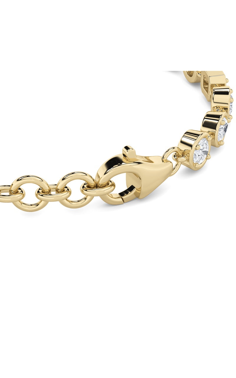 4Cttw Mix Shaped Lab Grown Diamond (G/VS) Bracelet in 14K Gold
