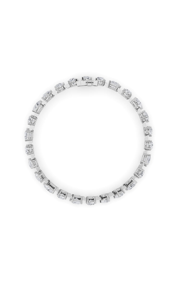 10.25Cttw Mix Shaped Lab Grown Diamond (F/VS) Bracelet in 14K Gold