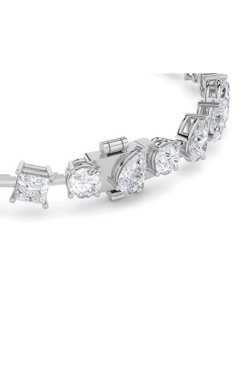 10.25Cttw Mix Shaped Lab Grown Diamond (F/VS) Bracelet in 14K Gold
