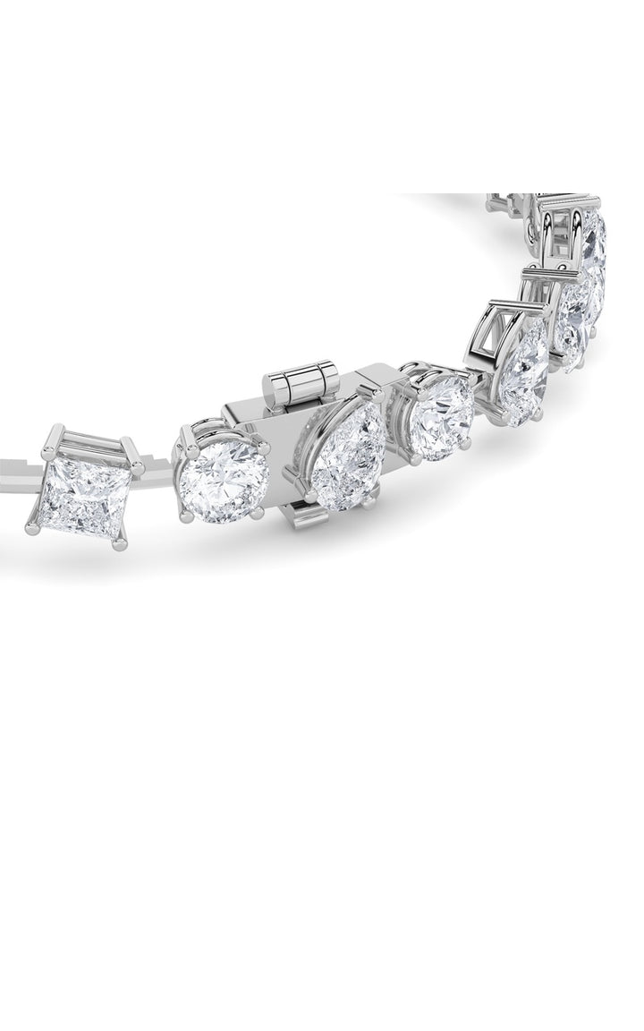 10.25Cttw Mix Shaped Lab Grown Diamond (F/VS) Bracelet in 14K Gold