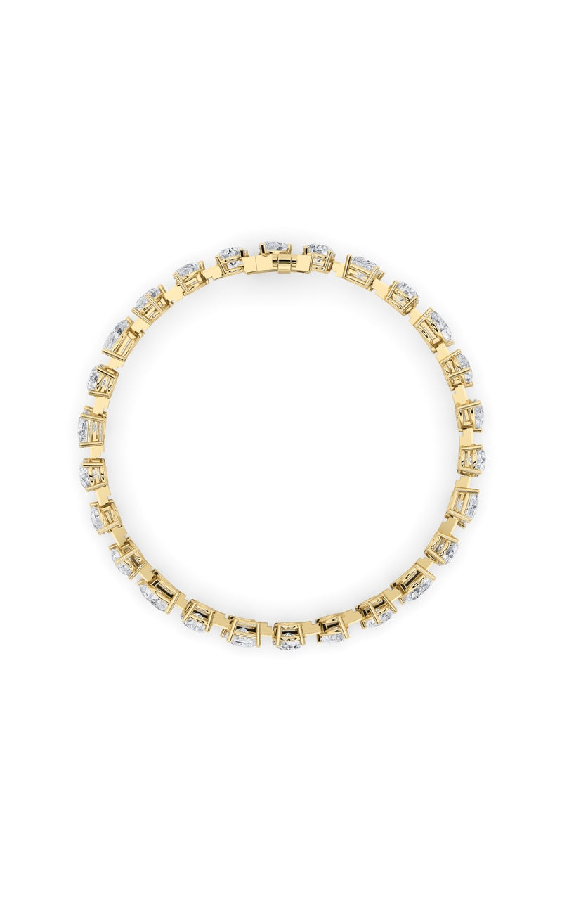 10.25Cttw Mix Shaped Lab Grown Diamond (F/VS) Bracelet in 14K Gold