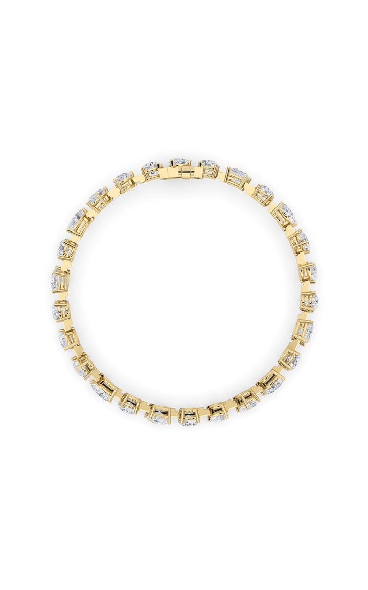 10.25Cttw Mix Shaped Lab Grown Diamond (F/VS) Bracelet in 14K Gold