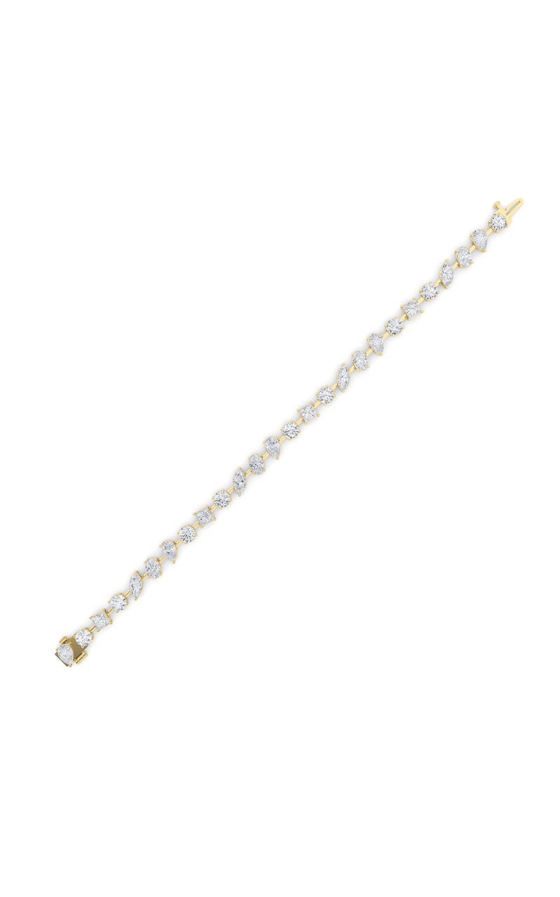 10.25Cttw Mix Shaped Lab Grown Diamond (F/VS) Bracelet in 14K Gold