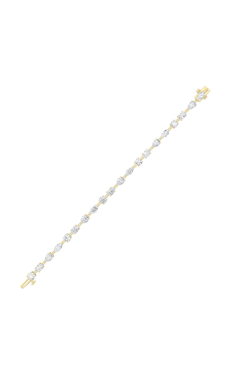 10.25Cttw Mix Shaped Lab Grown Diamond (F/VS) Bracelet in 14K Gold