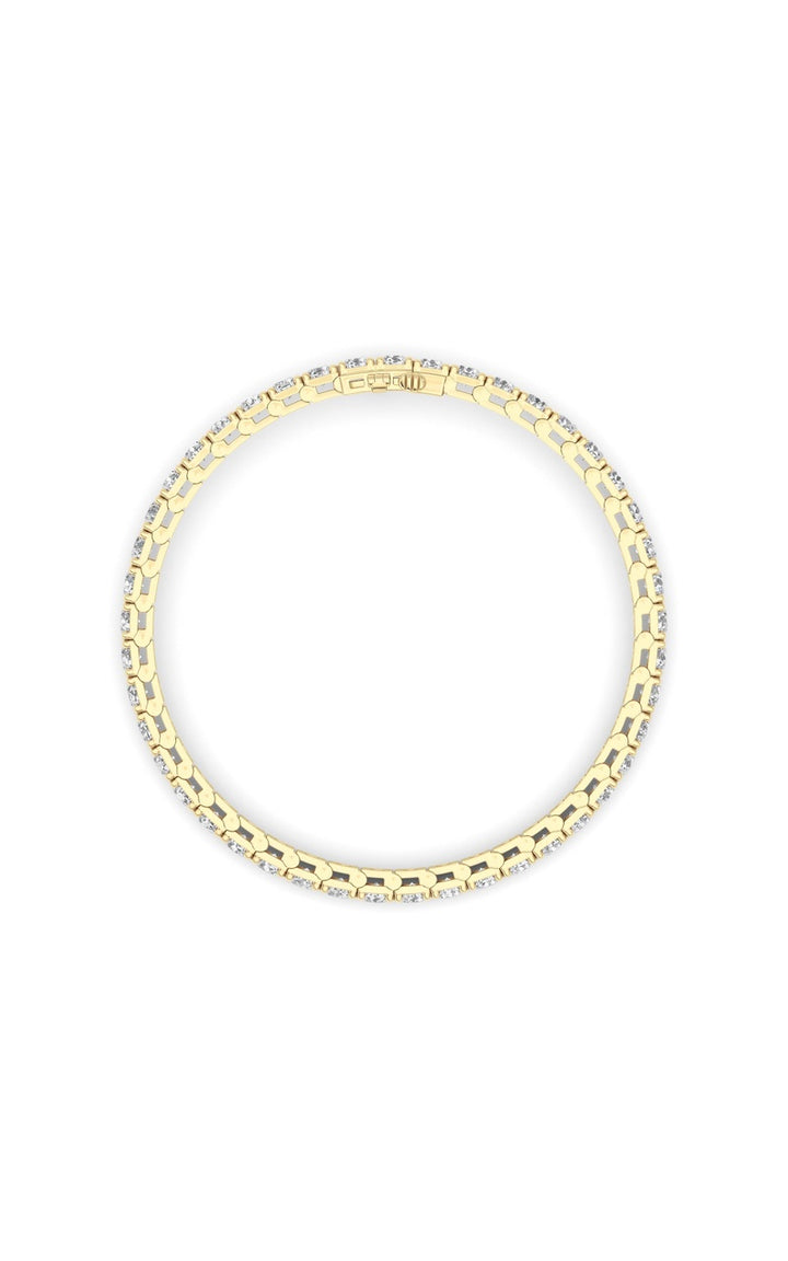 10Cttw Round Shaped Lab Grown Diamond (F/VS) Bracelet in 14K Gold