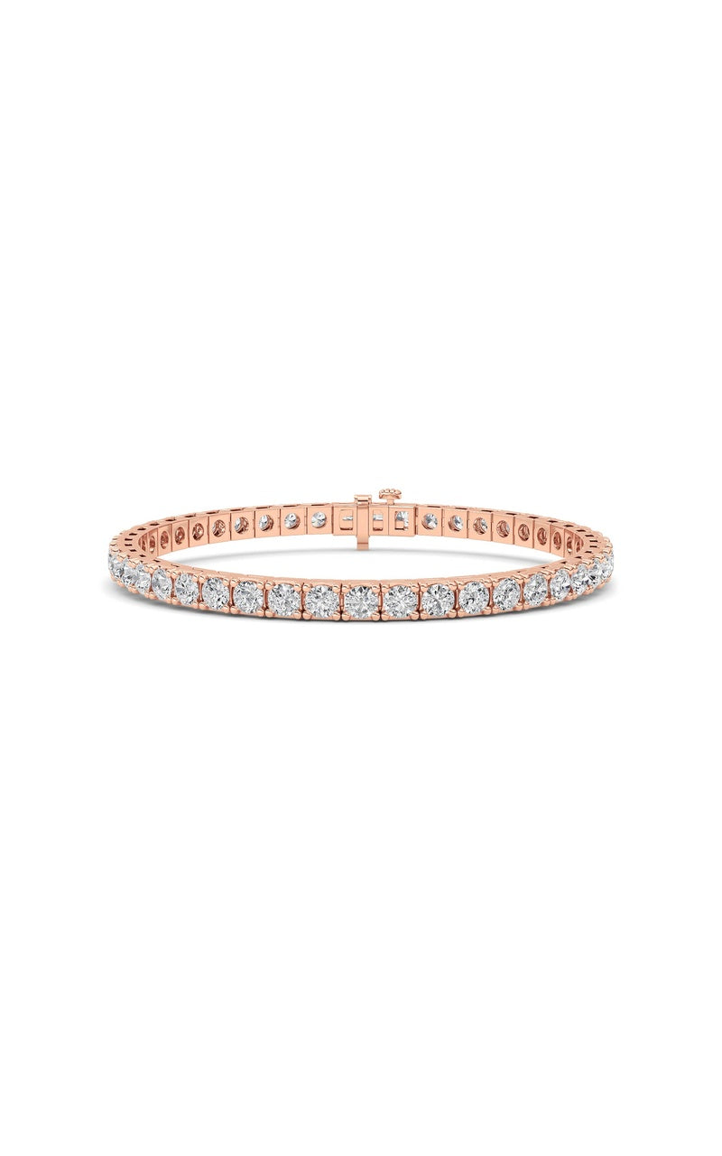 10Cttw Round Shaped Lab Grown Diamond (F/VS) Bracelet in 14K Gold
