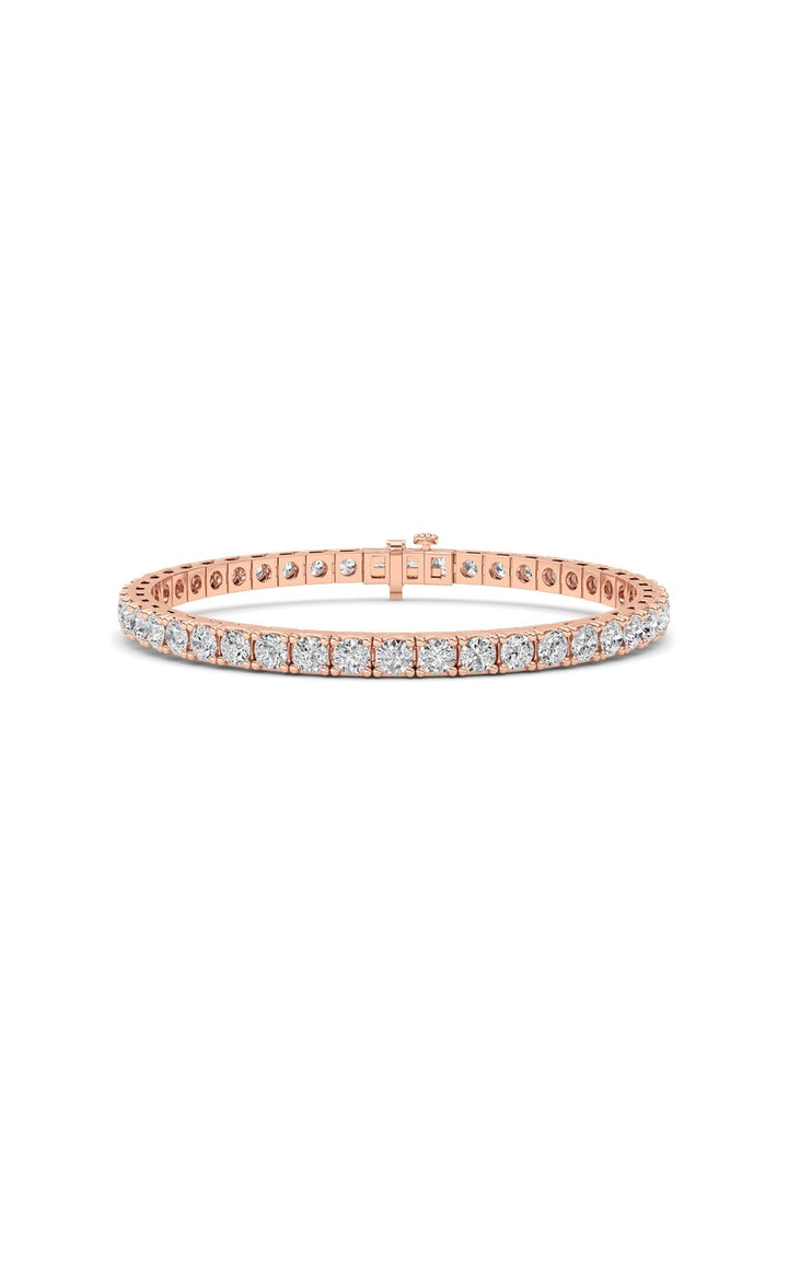 10Cttw Round Shaped Lab Grown Diamond (F/VS) Bracelet in 14K Gold