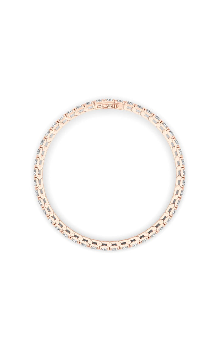 10Cttw Round Shaped Lab Grown Diamond (F/VS) Bracelet in 14K Gold