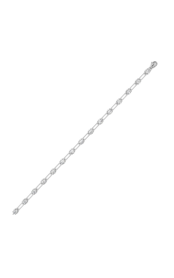 3Cttw Round Shaped Lab Grown Diamond (F/VS) Station Bracelet in 14K Gold