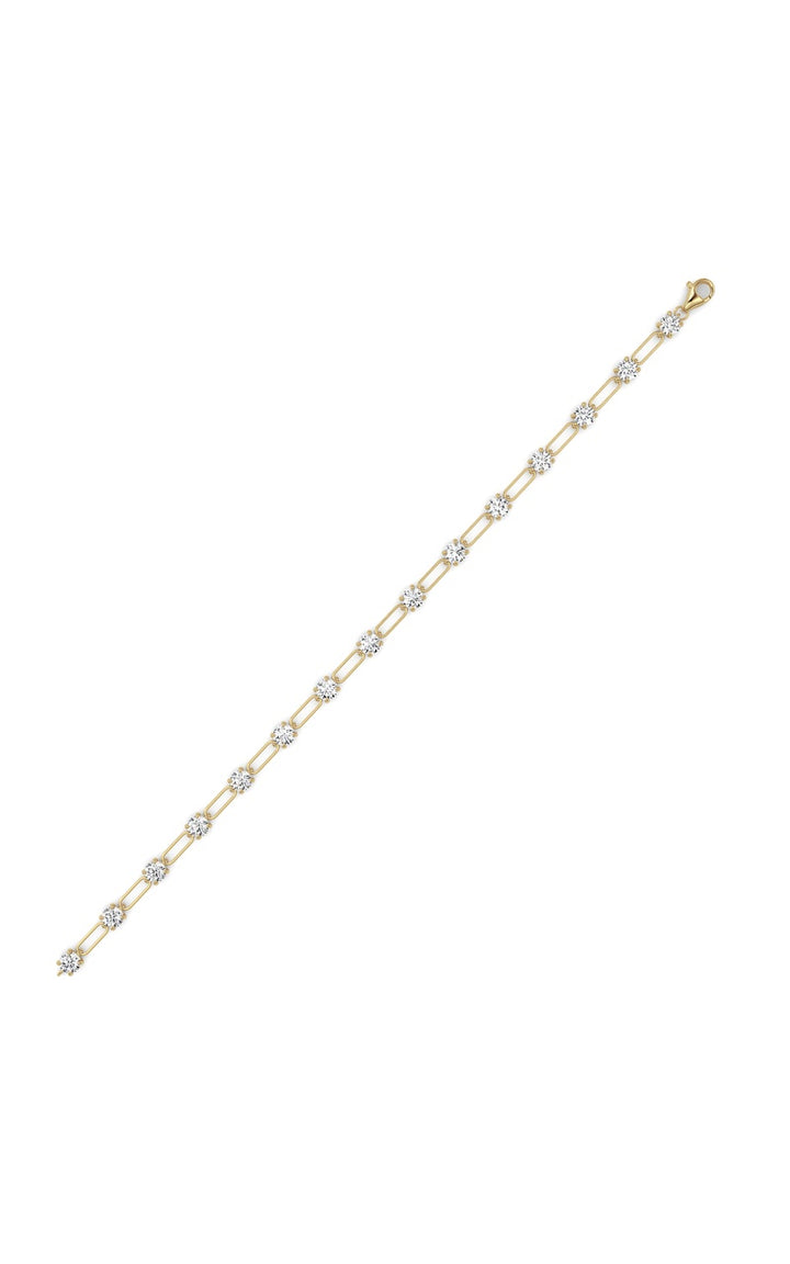 3Cttw Round Shaped Lab Grown Diamond (F/VS) Station Bracelet in 14K Gold