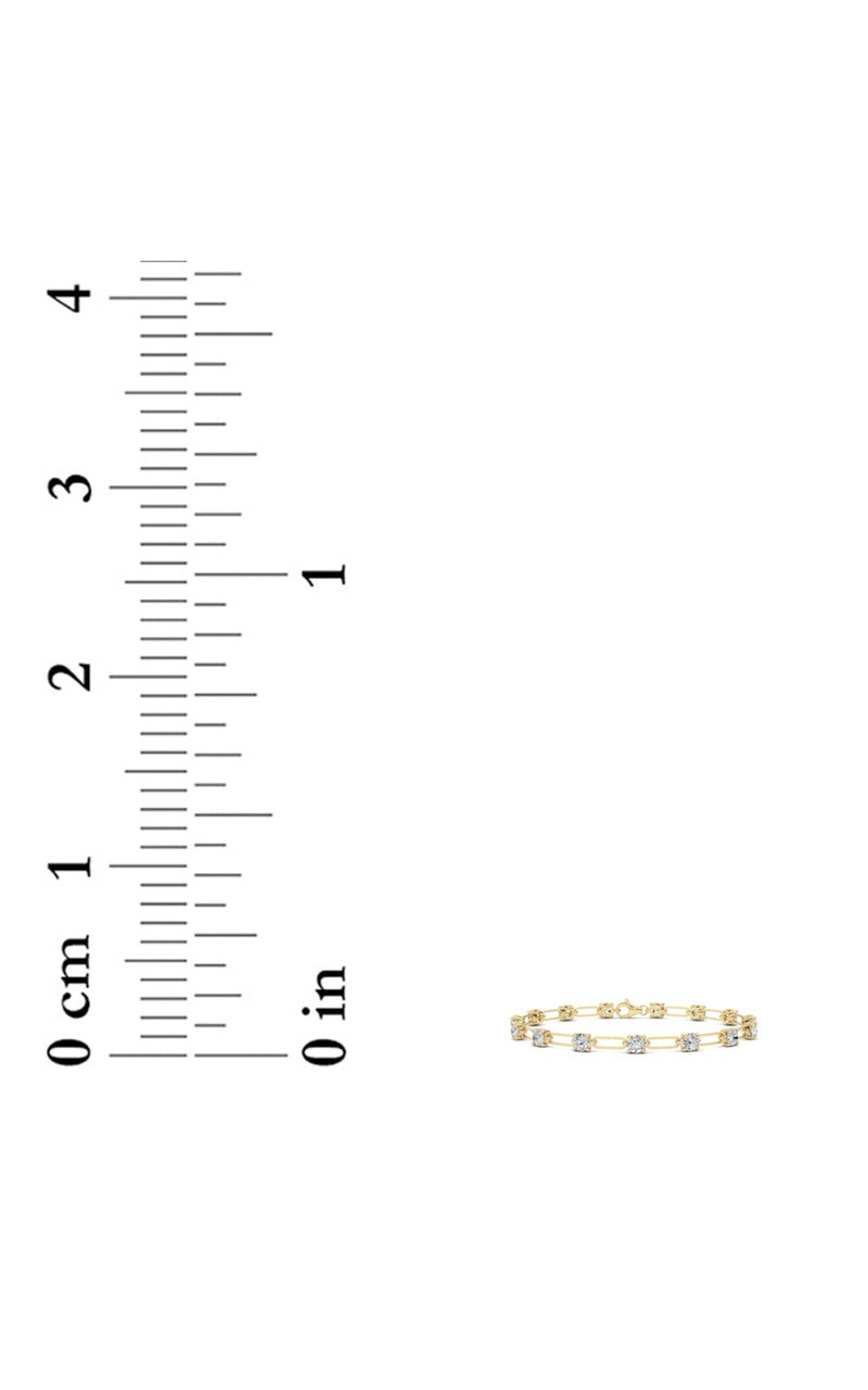 3Cttw Round Shaped Lab Grown Diamond (F/VS) Station Bracelet in 14K Gold