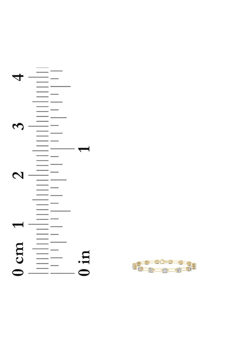 3Cttw Round Shaped Lab Grown Diamond (F/VS) Station Bracelet in 14K Gold