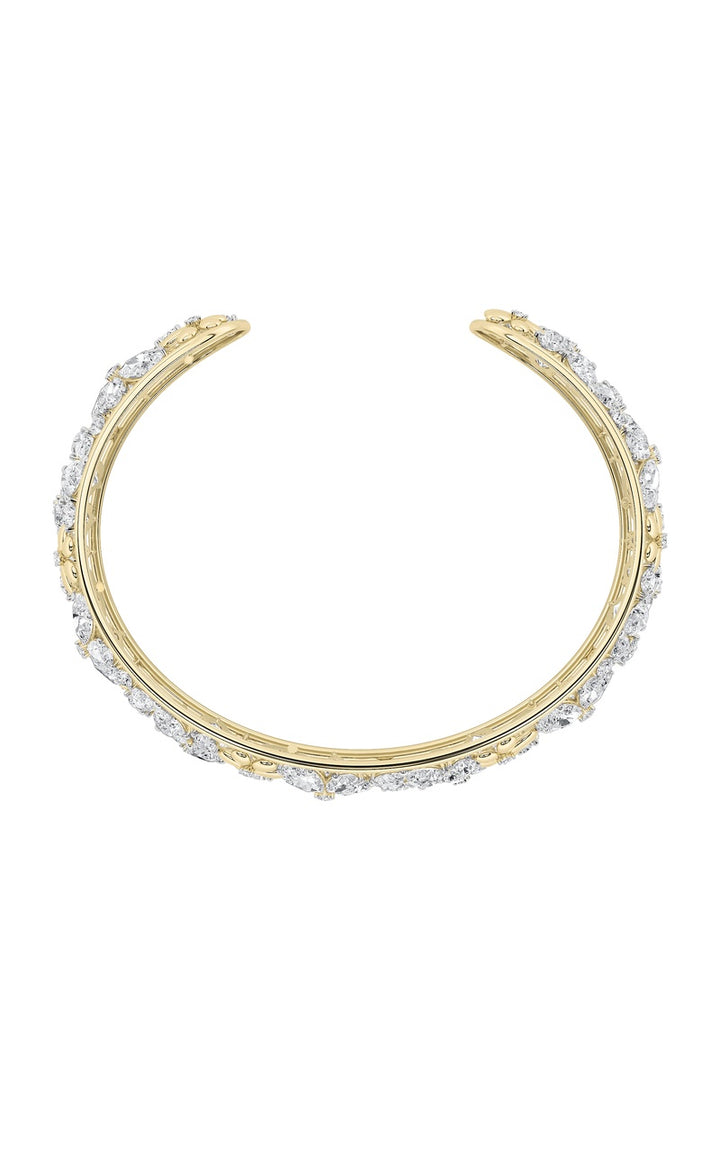 23.5Cttw Mix Shaped Lab Grown Diamond (F/VS) Fancy Flower Bracelet in 14K Gold