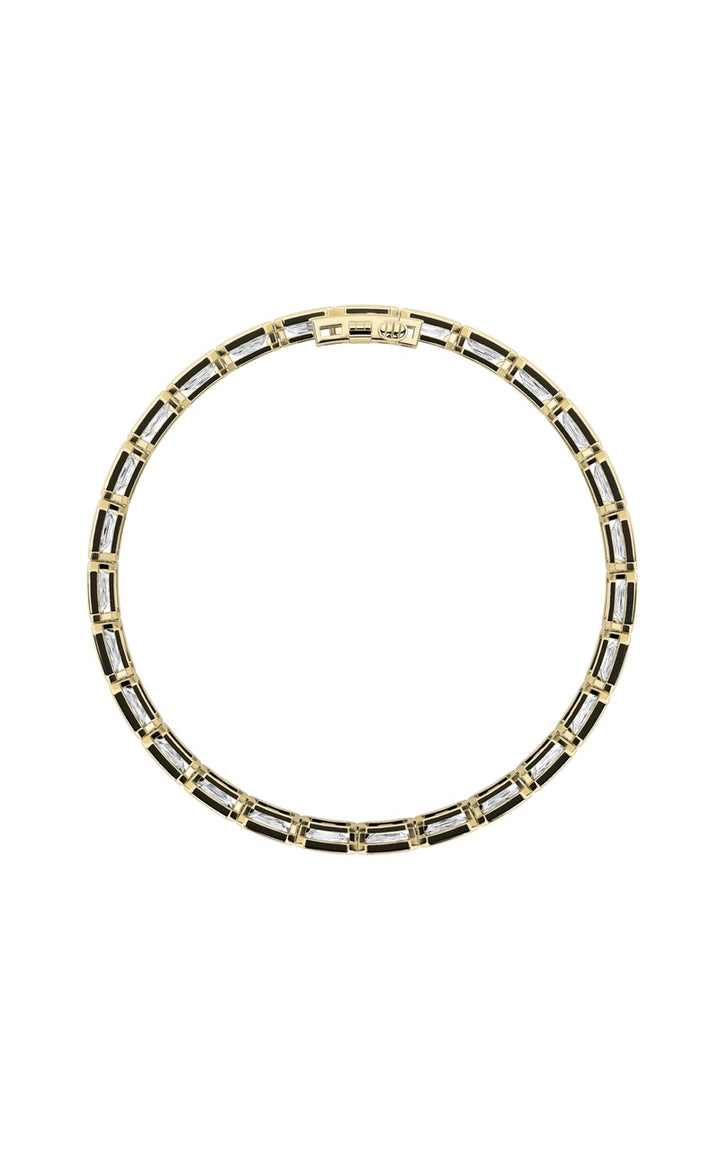 15Cttw Emerald Shaped Lab Grown Diamond (F/VS) East West Bezel Set Bracelet in 14K Gold