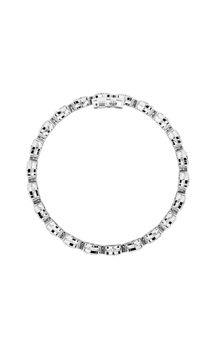 15Cttw Oval Shaped Lab Grown Diamond (F/VS) East West Bezel Set Bracelet in 14K Gold