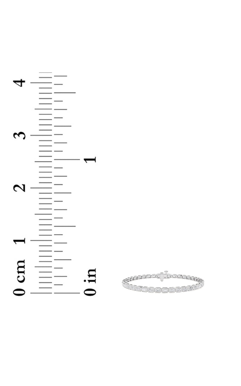 5Cttw Radiant Shaped Lab Grown Diamond (F/VS) East West Bezel Set Bracelet in 14K Gold