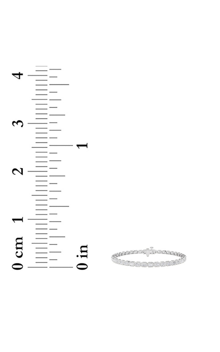 5Cttw Radiant Shaped Lab Grown Diamond (F/VS) East West Bezel Set Bracelet in 14K Gold